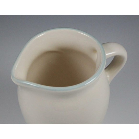 Pfaltzgraff Stoneware Sunrise Blue & Peach Bands Creamer Discontinued EUC - Picture 3 of 3